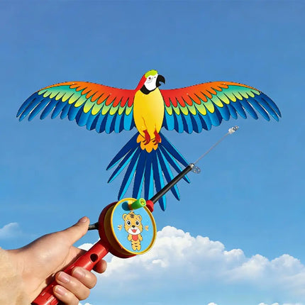 35cm Fishing Rod Kite Toys For Kids Vivid Butterfly Swallow Parrot Easy To Fly Goldfish Kites Garden Decor Ornament