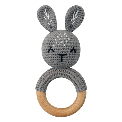 1Pc Baby Wooden Teether Crochet Rattle Toy BPA Free   Rattle Baby Mobile Gym Newborn Stroller Educational Toys Dropshipping
