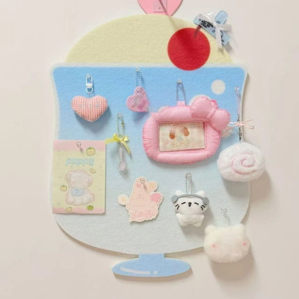 New Cute Summer Cherry Soda Felt Board Pain Board Small Card Felt Board Photo Wall Punch-free Room Decoration Board Props Gift