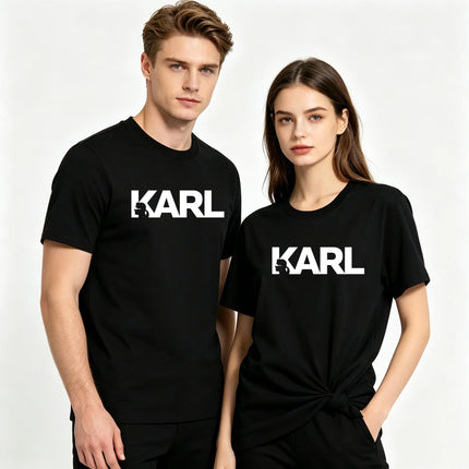 Fashion Casual Brand Karls T Shirt Men Women Cotton Short Sleeve O-neck Tshirt Men's Women's Summer Top Tee Shirt