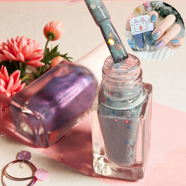 D23 Blue Dream 2-Bottle Set Nail Polish No-Bake Quick-Dry Long-Lasting Peelable Water-Based Triple Color Nail Polish