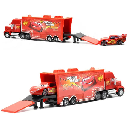 Hot Disney Pixar Cars And Truck Set Lightning Mcqueen Dinoco Hauler Mack Truck Model The King Racing Car Birthday Gift for Boys