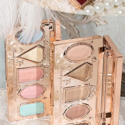 Flower Knows Series Shell Strawberry Angel Moonlight Mermaid Jewel Eyeshadow Palette 5 Colors Pearlescent Mashed Potatoes