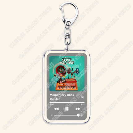 Hot Gorillaz Band Music Keychains for Women Accessories Bag Feel Good Inc Clint Eastwood Song Keying Jewelry Fans Friends Gifts