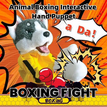 Kung Fu Animal Husky Gloves Dog Interactive Hand Boxing Puppet Finger Battle Sound Plush Doll Kid Toy Birthday Gift 1/2 PCS