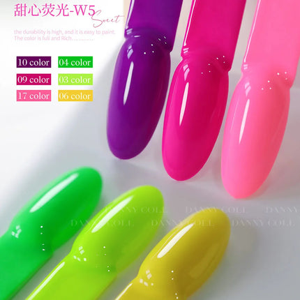 Fluorescent Color Gel Nail Polish Set Summer Neon Gel Semi Permanent Varnishes Nail Art Manicure Soak Off UV LED Gel Polish 15ml