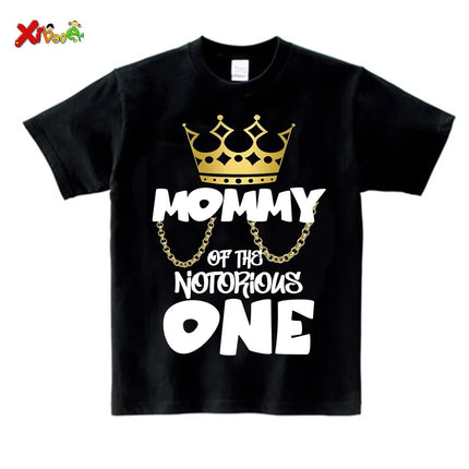 Notorious One Shirt Birthday Boy Shirt for Kids Family Matching Outfits Party Shirts Custom Name Girl Toddler Baby Familia Shirt