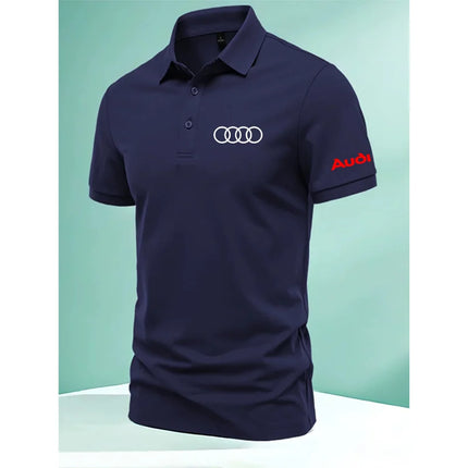 T Shirt for Men POLO Shirt Summer Audi Car Printing Products Fashionable Breathable Car Beauty Repair 4S Shop Customization Tops