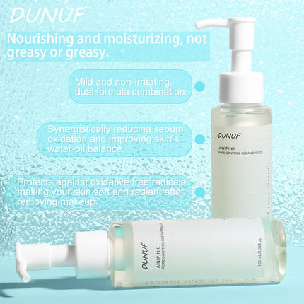 DUNUF 100ML Cleansing Oil Plant Extract Deep Cleans Facial Pores Moisturizing Reduces Blackheads Face Skin Care Makeup Remover
