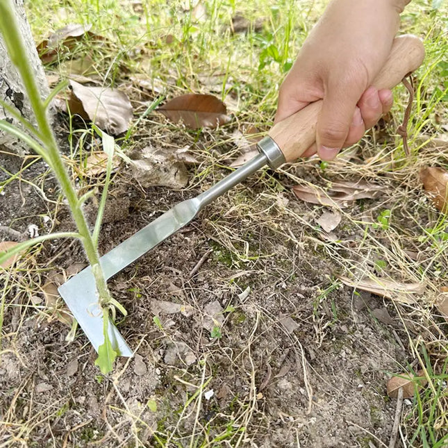 Crack Weeder Crevice Weeding Tool Stainless Steel Manual Weeder Beech Handle Lawn Yard Gardening Tool