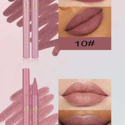 YOUNG VISION matte 6-color liquid lipliner set sponge gourd head fog face nude lipstick pen