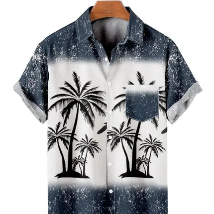 Casual Beach Men's Short Sleeve Shirt Comfortable 3d Digital Printing Pattern Polyester 100% Fashionable Clothing Top