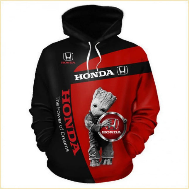 Men's Honda Hoodie, 3D Print Motorcycle Sweatshirt, Outdoor Sports Fashion