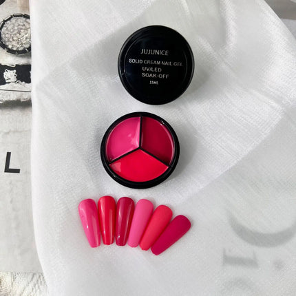 3 Colors Solid Cream Color Gel Nail Polish Soak Off UV LED Lamp Gel  Nail Tips Varnish Painting Japanese Canned Solid Gel Cream
