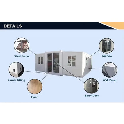 Luxury 2 Storey House Villa Prefabricated Foldable Expandable Container House Portable Mobile Tiny Home Garden Rooms Cabins