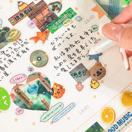 Kawaii Japanese ancient Showa style die-cutting sticker book background decoration material DIY scrapbook student birthday gift
