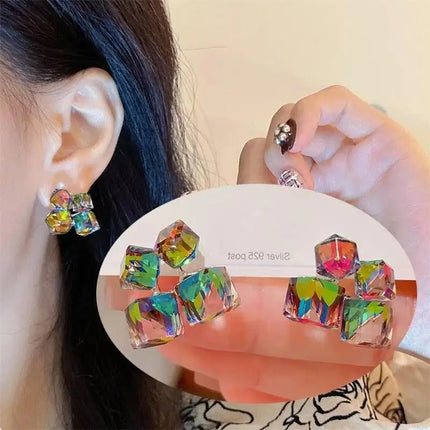 Korean Fashion Seven Star Zircon Earrings For Women Jewelry 2026 Trending New Luxury Women's Crystal Stars Stud Earrings Gifts