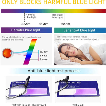 Henotin Reading Glasses for Men And Women Transparent Colored Rectangular Frames HD Anti-Blue Light Lenses Prescription Glasses