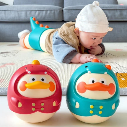Baby Tumbler Toy Head Up Training Soothing Wind Chime Food Grade Material Baby Early Education Sensory Toy Drop-resistant