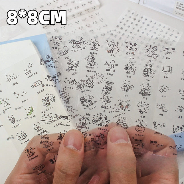 10Pcs Cute PET Emoticon Stickers DIY Journal Scrapbooking Decorative Material Stickers Kawaii Handbook Meme Stickers Kids