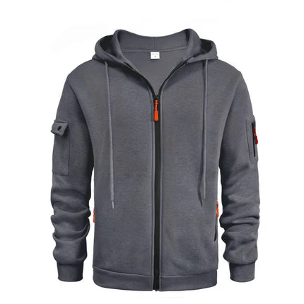 Half Zipper Men's Tactical Hoodies Solid Warm Fleece Military Sweatshirts Multi Pockets Male Hooded Jackets Thick Outdoor Polar