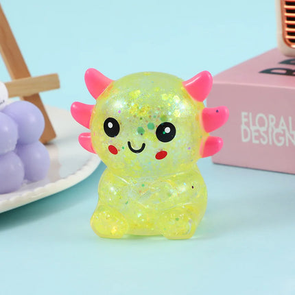 Axolotl Stress Balls Squishy Sensory Fidget Toys Stress Relief Malt Sugar Ball Cute Animal Squeeze Toys for Kids Birthday Gift