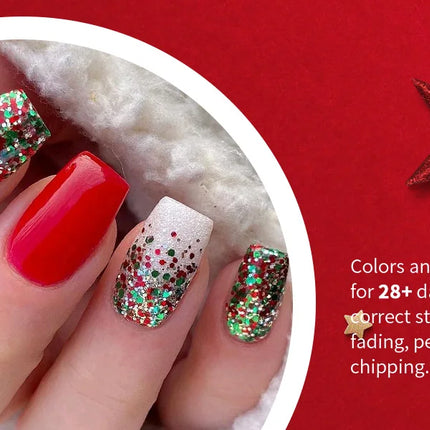 BORN PRETTY 6PC 6ml Red Green Glitter Nail Polish Set Christmas Carnival Gold Silver Quick Dry Manicure DIY Home Salon Nail Kit