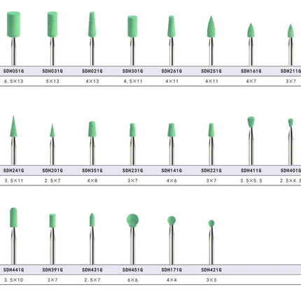 5PCSDental Diamond Poloshing for Zirconia Medium Deatal Lab Grinding Ceramics Crowns Polisher Stone Burs