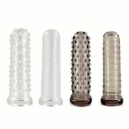 Reusable Condoms Silicone Finger Sleeve Vagina G Spot Clit Stimulate Masturbation Finger Sleeve Orgasm Sex Toys For Women Men