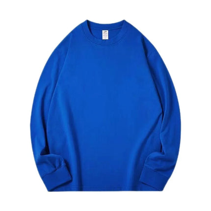 White Heavyweight 400g Pure Cotton Long Sve T-irt ex Loose Fit Basic Color Inner Wear Base Layer irt
