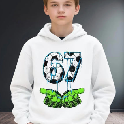 Fun Six Seven 6 7 Meme Design Hoodie for Kids Chaotic Humor Y2k Game Saying Tee Novelty Gift Boys Top Fashion Children's Clothes