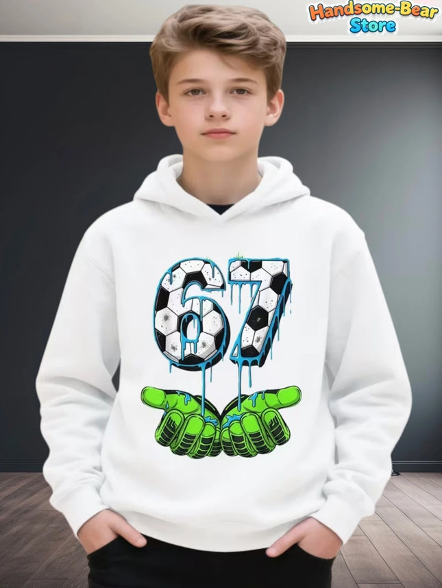 Fun Six Seven 6 7 Meme Design Hoodie for Kids Chaotic Humor Y2k Game Saying Tee Novelty Gift Boys Top Fashion Children's Clothes