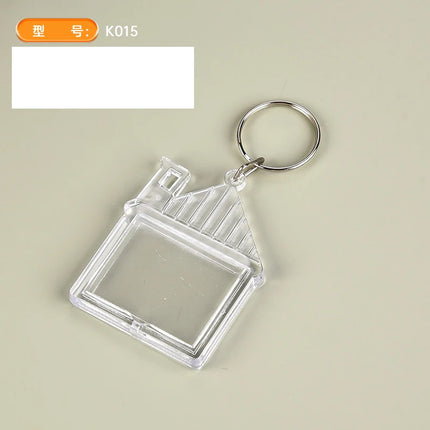 5/50Pcs Transparent Photo Frame Keychain Tassels Snap-In Custom Insert Photo Acrylic Blank Keyring Clear Blank Picture Pendant