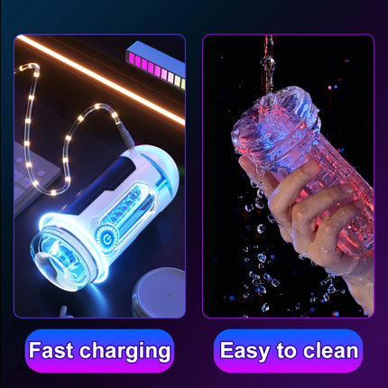Electric Male Masturbator App Men Sex Toys with Suction Cup Base Penis Pump Pocket Pussy Stroker Vibrator for Adult Masturbation
