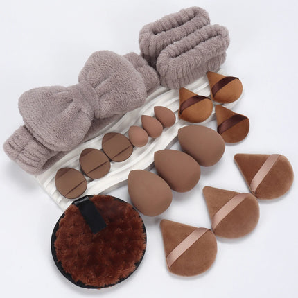 19 件 Cosmetic Puff Makeup Sponge Blender Beauty Egg Foundation Sponges Puff Wash Face Headband Wristband Make up Accessories