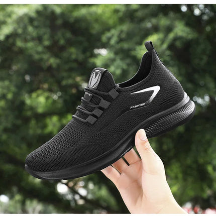 Men Casual Sport Shoes Breathable Lightweight Sneakers Outdoor Mesh Black Running Shoes Athletic Jogging Tenis Walking Shoes