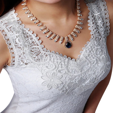 Women's Sleeveless Blouse Summer Chiffon Lace Top Clothing
