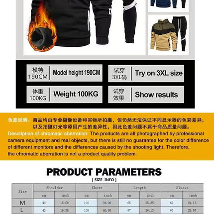 Men Pullover Hoodie Pants 2 Piece Set New Autumn Casual Bicycle Running Jogging Sports Tracksuit