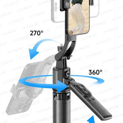 1630mm/64in C17 Tripod Selfie Stick 360° Auto Rotation Shooting Quadruped Phone Stand Face Track Bluetooth Remote Control Tripie