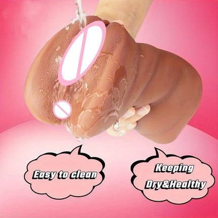 3-in-1 Male Masturbator - Deep Throat + Artificial Real Pussy + Realistic Rubber Vagina, Oral Blowjob Toy