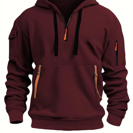 2025 New Multi Pocket Zipper Fleece Hooded Casual Shirt for Men and Women Plus Size Loose Pullover Fashion Sweatshirt top
