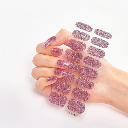 UV Semi-Cured Gel Nail Wraps Stickers Strips French Long Lasting Full Cover LED Gel Semi Cured Nail Sliders For Nail Extension