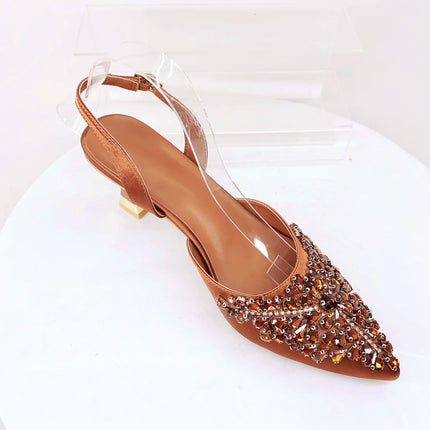 INSIGHTLINK Sky blue/Green/Gold/Purple Rhinestones High Heels Sandals With Clutch Bags For Wedding Party Lady Shoes And Bag Set
