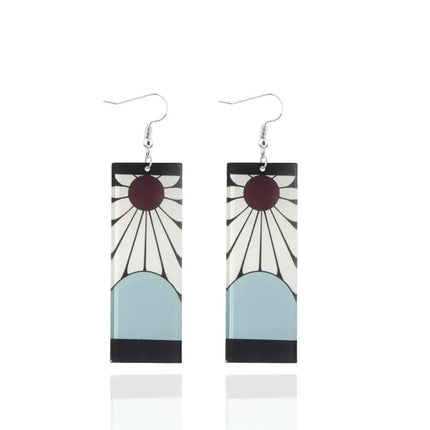 Creative Anime Acrylic Earrings For Women Demon Layer Butterfly Tanjiro Ear Drop Trendy Fans Cosplayer Jewelry Accessories Gifts