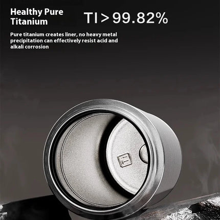 Pure Titanium Insulated Cup Men And Women'S Water Cup Portable Tea Cup Tea Water Separation Titanium Cup Cold Insulation Bottle