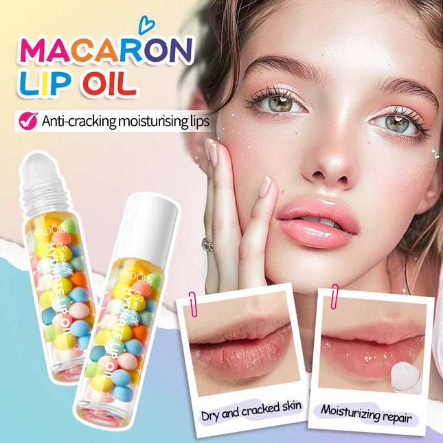 1/2/3pcs SADOER Macaron Moisturizing Lip Oil Plump Lips Cream Hydrating Lip Balm Lip Plumper for Beauty Lips Skin Care