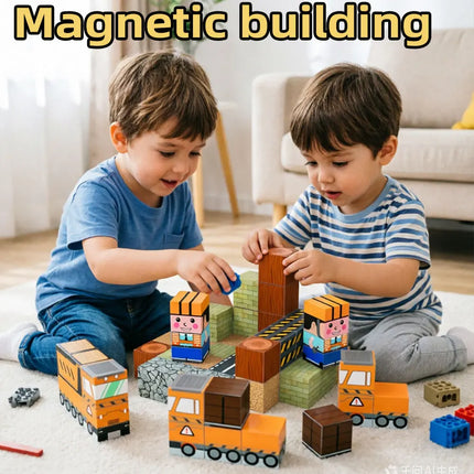 Magnetic Building Blocks Stacking and Free Assembly Set Educational and Intelligent Building Blocks Toys That Stimulate Imaginat