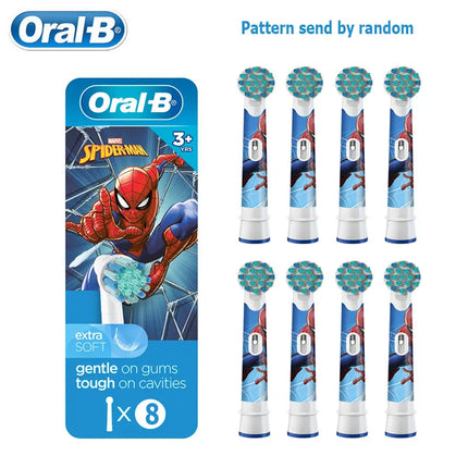 Oral B EB10 Kids Electric Toothbrush Replacement Heads Tiny Round Head Soft Bristle Teeth Cleaning Brush Refill Spiderman Frozen