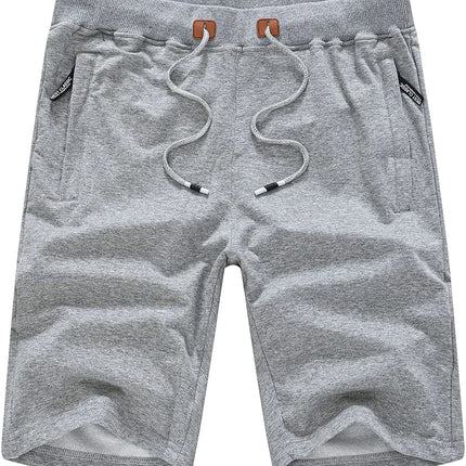 Drawstring Men's Cotton Shorts, Cozy Fit Slim Elastic Sports Shorts Man Casual Running Trendy Sweatpants Male Clothing