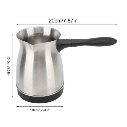 Electric Coffee Pot Ergonomic Handle 600ML 600W Stainless Steel Turkish Coffee Tea Maker Kettle for Home 110V US